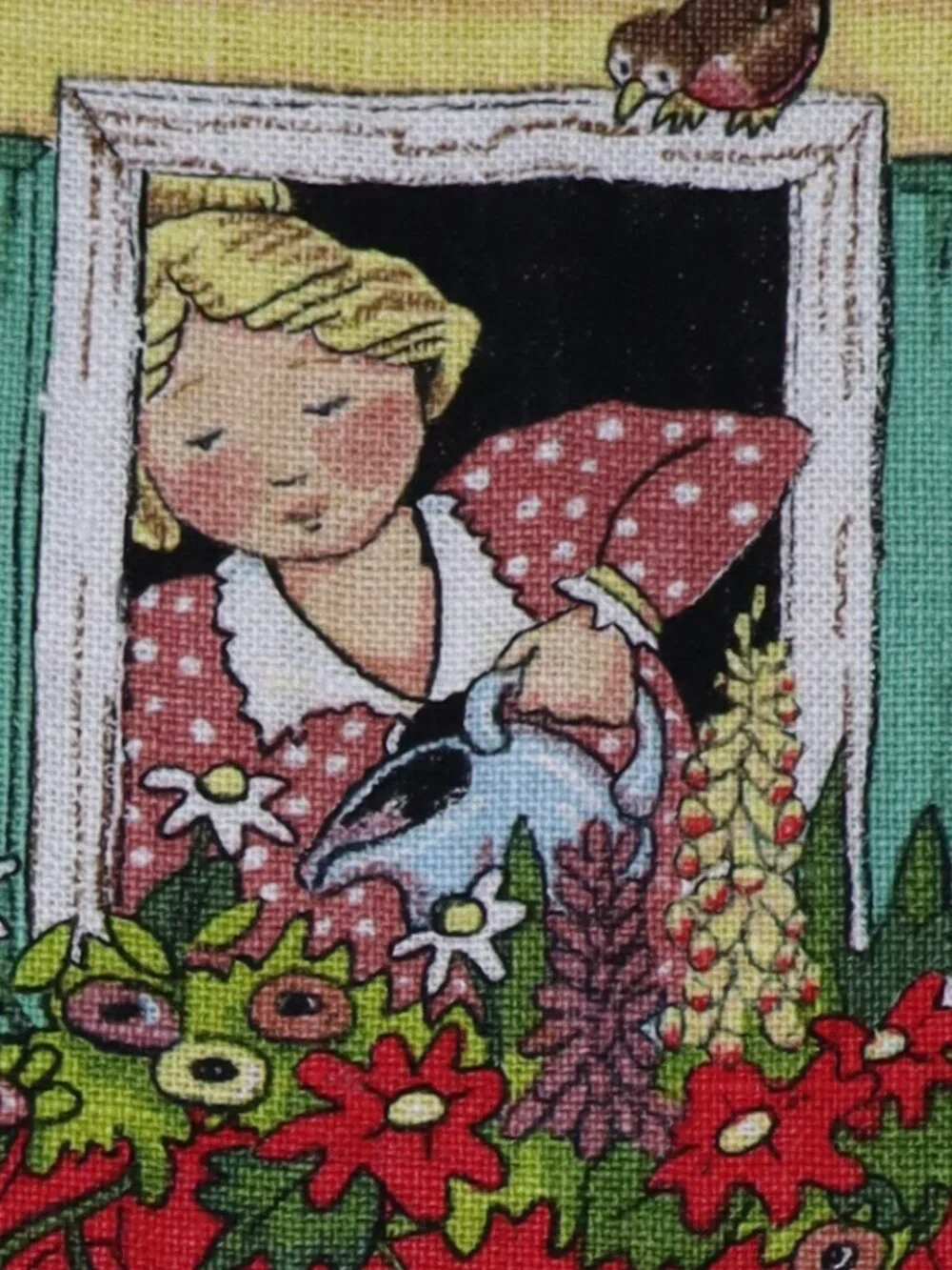 Mary Engelbreit 1992 Calendar Linen Tea Towel Vintage 90s Kitchen Kitsch Whimsy